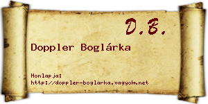 Doppler Boglárka névjegykártya